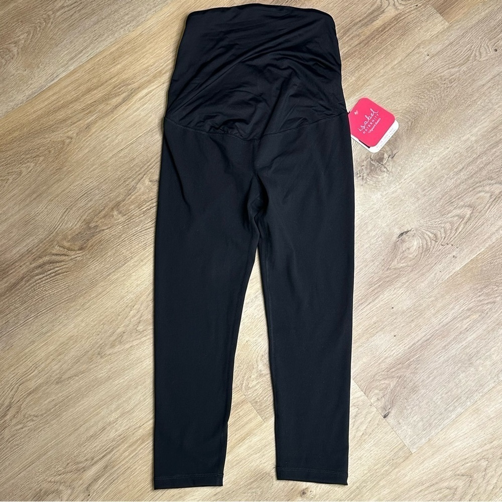 NWT Isabel Maternity Belly Panel Black Leggings size S